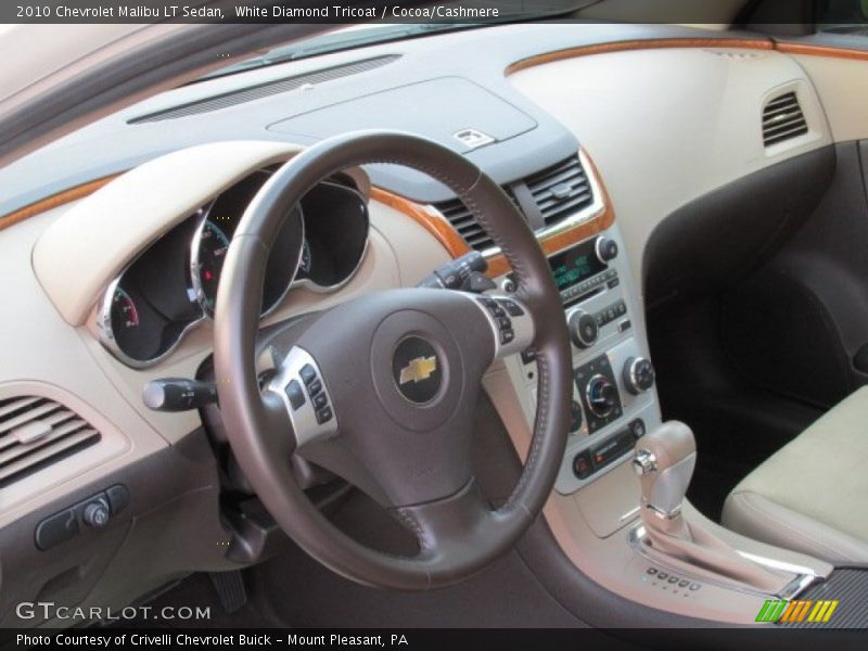 White Diamond Tricoat / Cocoa/Cashmere 2010 Chevrolet Malibu LT Sedan