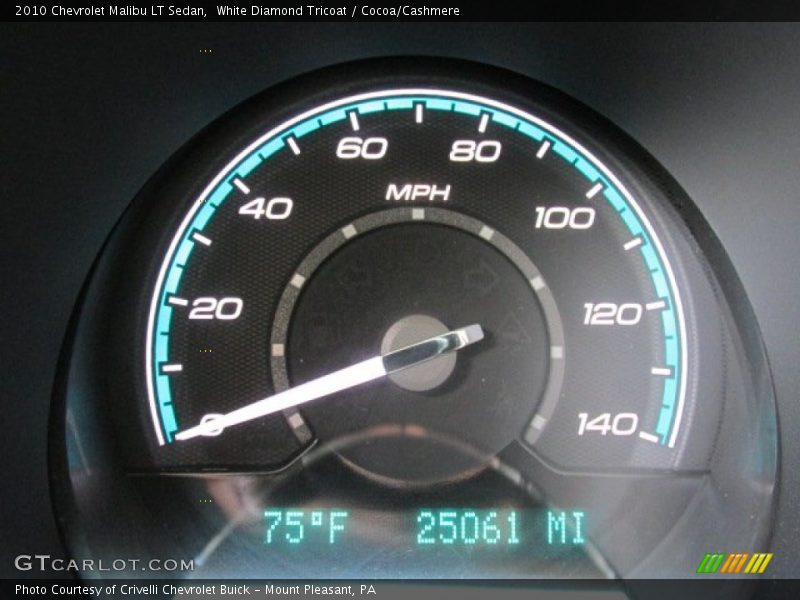 White Diamond Tricoat / Cocoa/Cashmere 2010 Chevrolet Malibu LT Sedan
