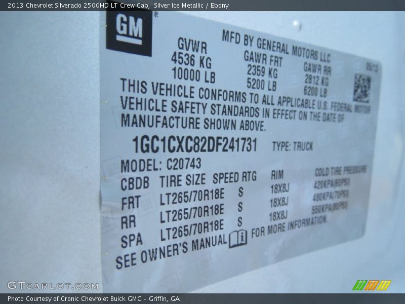 Silver Ice Metallic / Ebony 2013 Chevrolet Silverado 2500HD LT Crew Cab