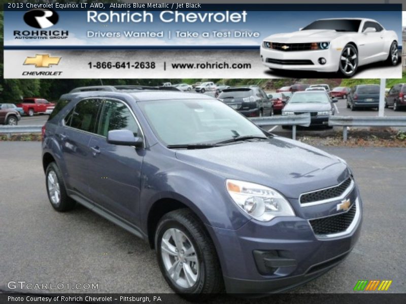 Atlantis Blue Metallic / Jet Black 2013 Chevrolet Equinox LT AWD