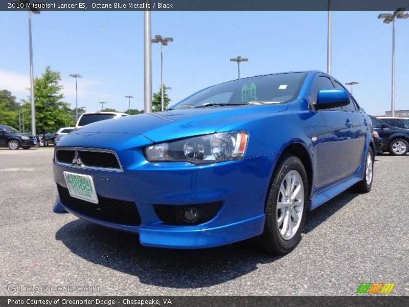 Octane Blue Metallic / Black 2010 Mitsubishi Lancer ES