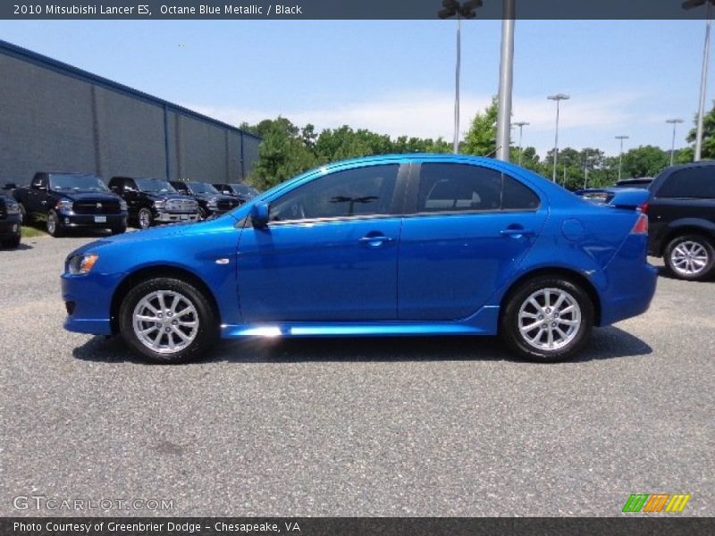 Octane Blue Metallic / Black 2010 Mitsubishi Lancer ES