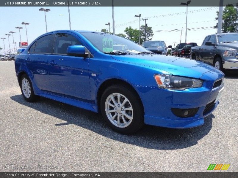 Octane Blue Metallic / Black 2010 Mitsubishi Lancer ES