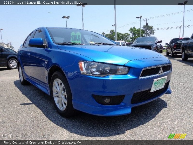 Octane Blue Metallic / Black 2010 Mitsubishi Lancer ES