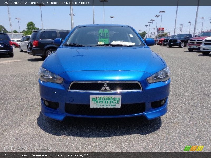 Octane Blue Metallic / Black 2010 Mitsubishi Lancer ES