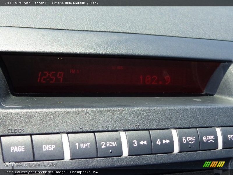 Octane Blue Metallic / Black 2010 Mitsubishi Lancer ES