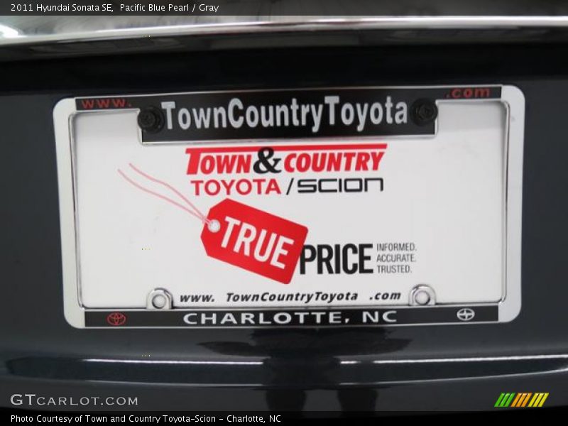 Pacific Blue Pearl / Gray 2011 Hyundai Sonata SE