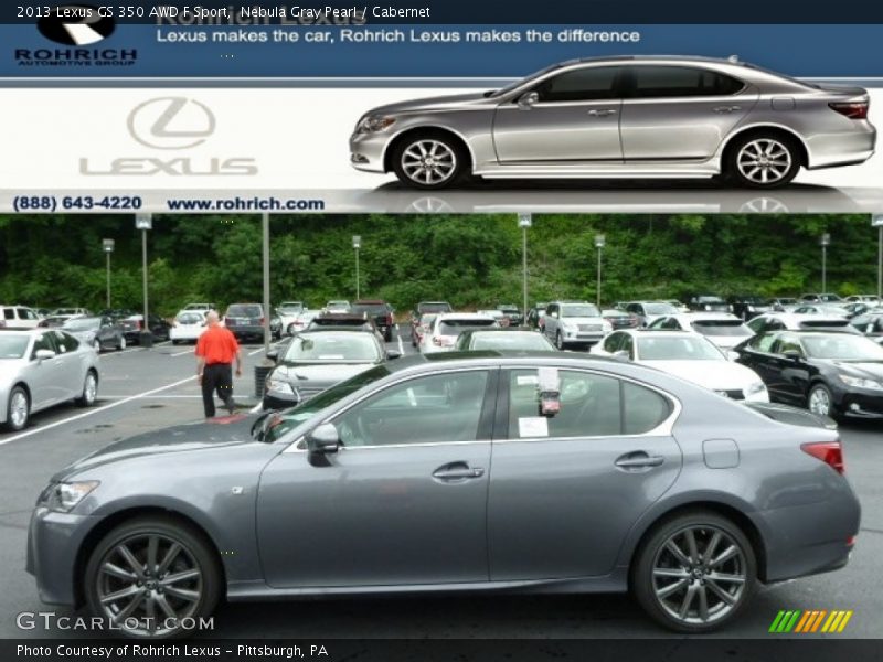 Nebula Gray Pearl / Cabernet 2013 Lexus GS 350 AWD F Sport