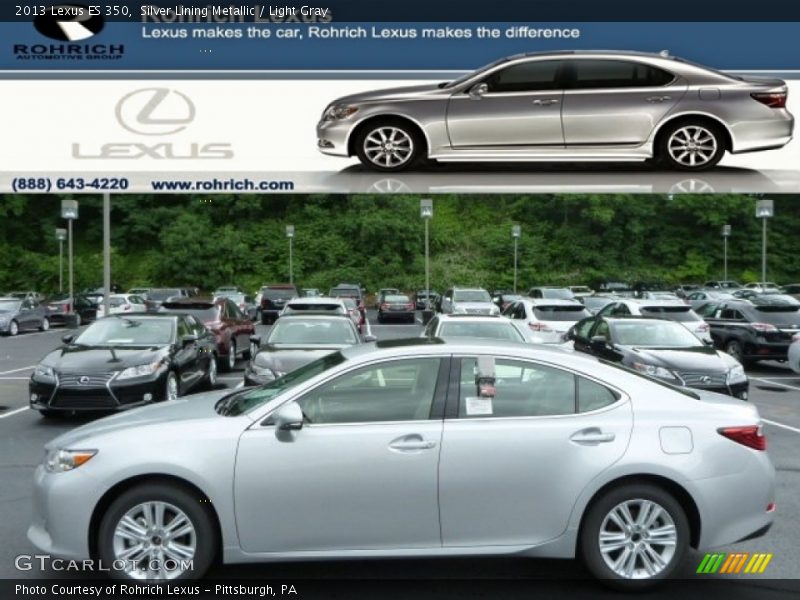 Silver Lining Metallic / Light Gray 2013 Lexus ES 350
