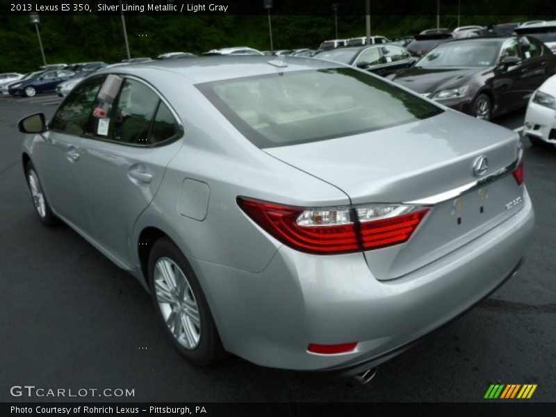 Silver Lining Metallic / Light Gray 2013 Lexus ES 350