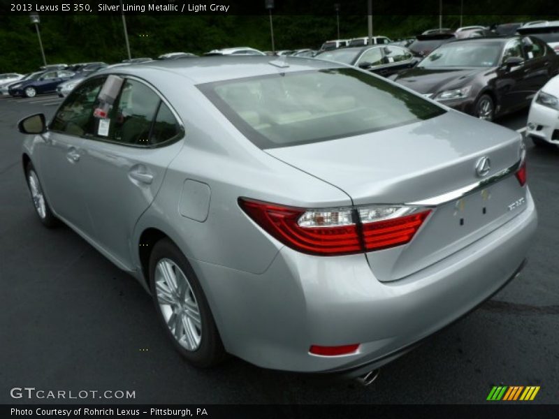 Silver Lining Metallic / Light Gray 2013 Lexus ES 350