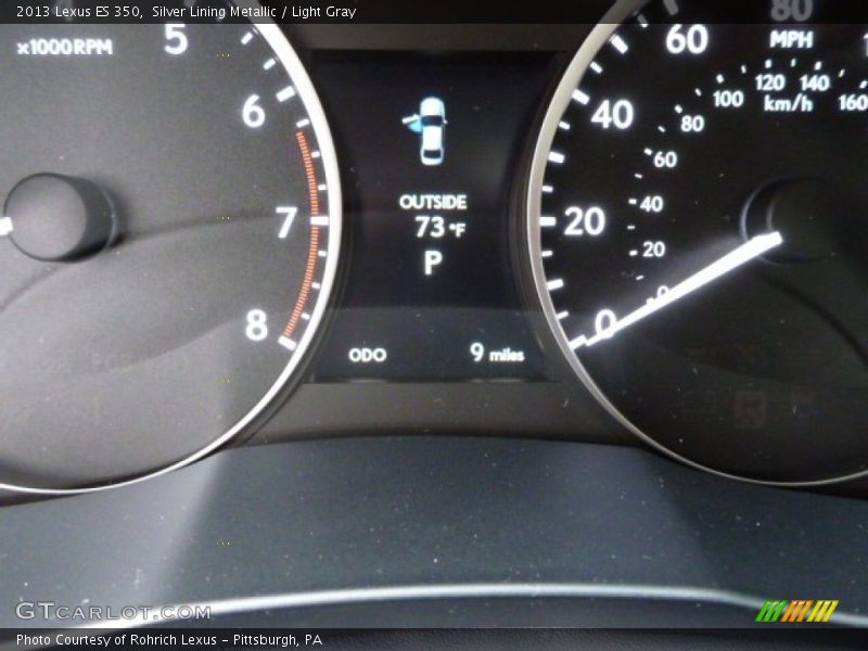 Silver Lining Metallic / Light Gray 2013 Lexus ES 350