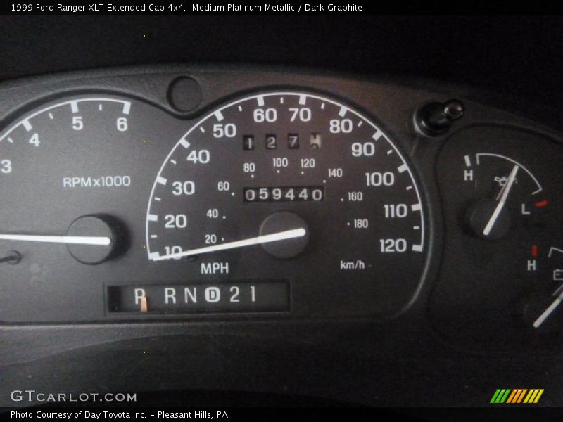 Medium Platinum Metallic / Dark Graphite 1999 Ford Ranger XLT Extended Cab 4x4