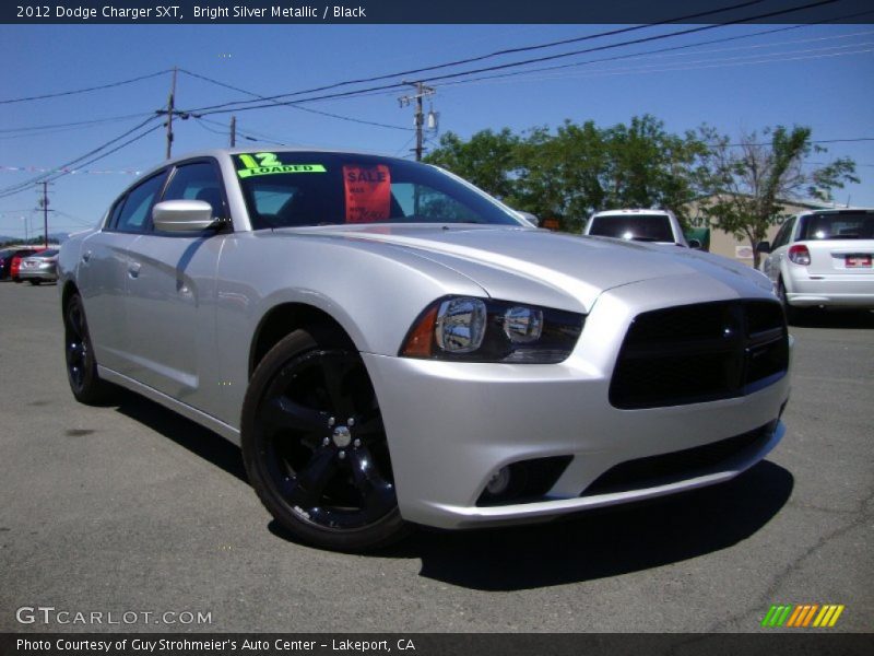 Bright Silver Metallic / Black 2012 Dodge Charger SXT