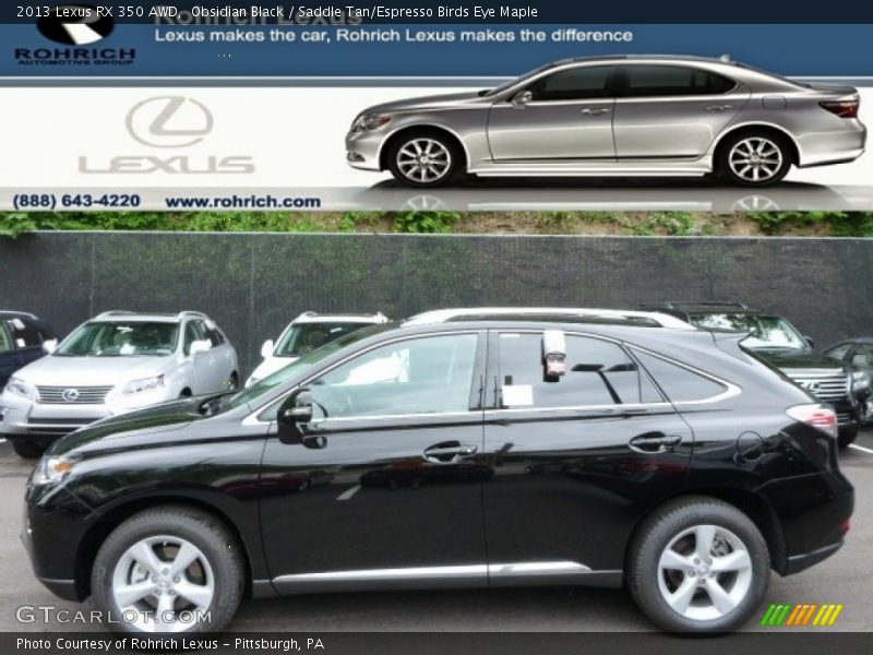 Obsidian Black / Saddle Tan/Espresso Birds Eye Maple 2013 Lexus RX 350 AWD