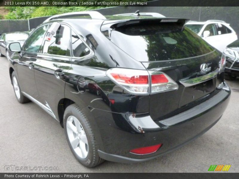 Obsidian Black / Saddle Tan/Espresso Birds Eye Maple 2013 Lexus RX 350 AWD