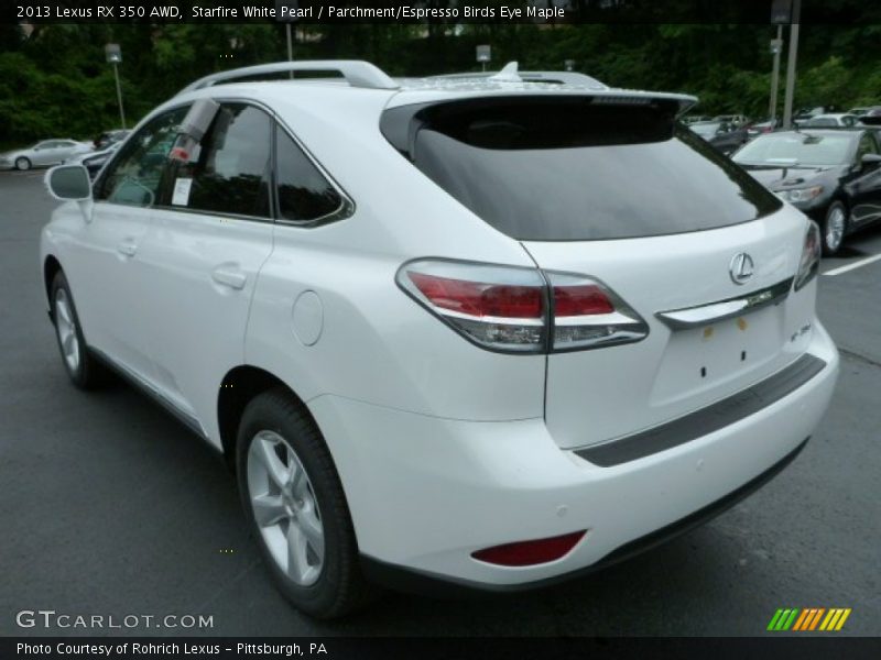 Starfire White Pearl / Parchment/Espresso Birds Eye Maple 2013 Lexus RX 350 AWD