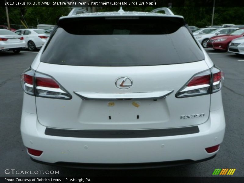 Starfire White Pearl / Parchment/Espresso Birds Eye Maple 2013 Lexus RX 350 AWD
