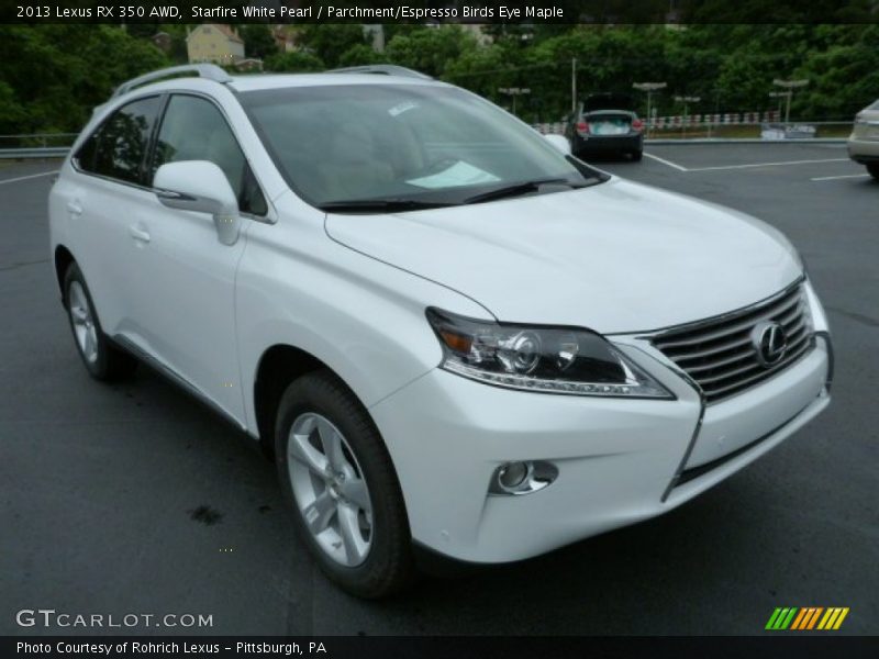 Starfire White Pearl / Parchment/Espresso Birds Eye Maple 2013 Lexus RX 350 AWD