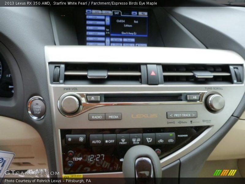 Starfire White Pearl / Parchment/Espresso Birds Eye Maple 2013 Lexus RX 350 AWD