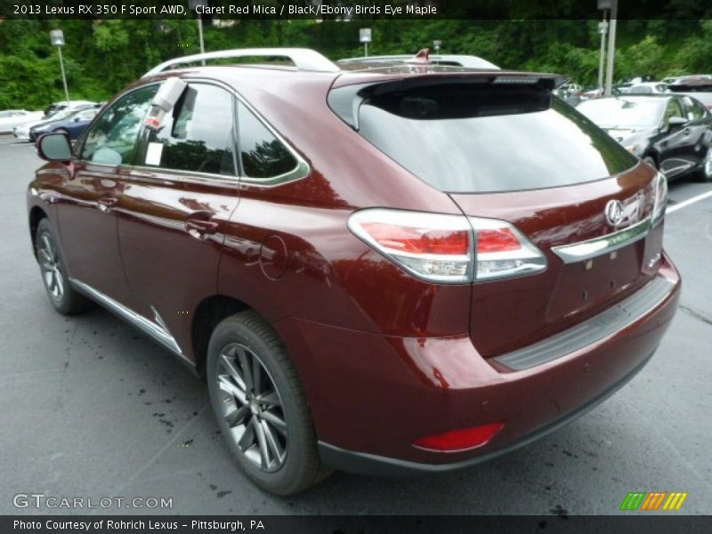 Claret Red Mica / Black/Ebony Birds Eye Maple 2013 Lexus RX 350 F Sport AWD