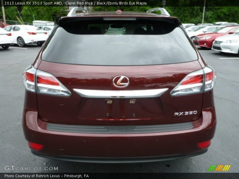 Claret Red Mica / Black/Ebony Birds Eye Maple 2013 Lexus RX 350 F Sport AWD