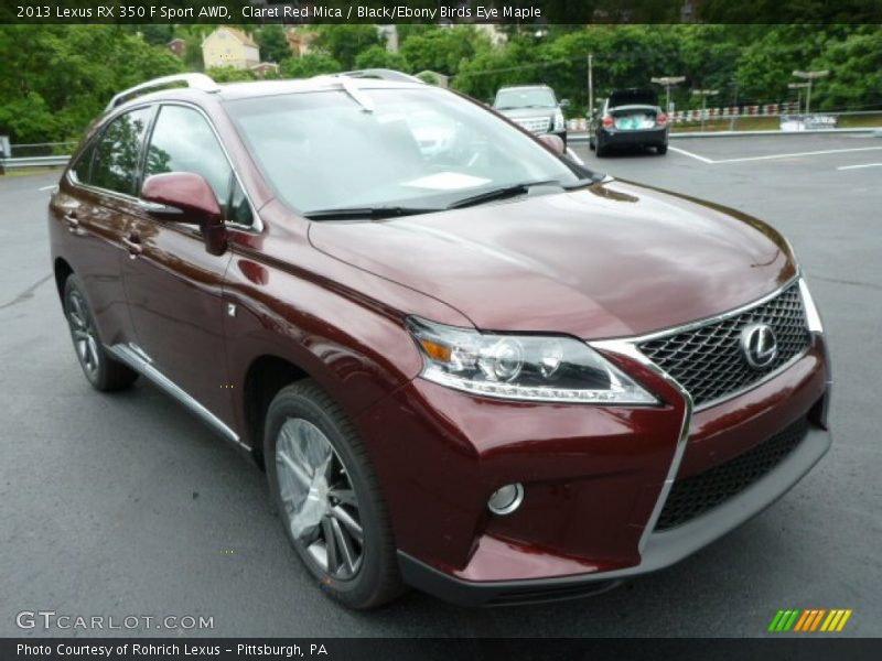 Claret Red Mica / Black/Ebony Birds Eye Maple 2013 Lexus RX 350 F Sport AWD