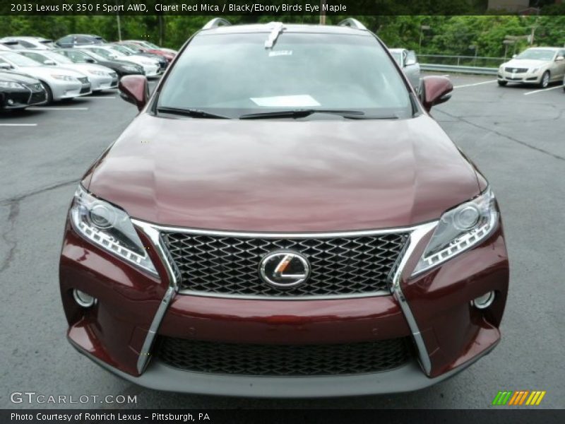 Claret Red Mica / Black/Ebony Birds Eye Maple 2013 Lexus RX 350 F Sport AWD