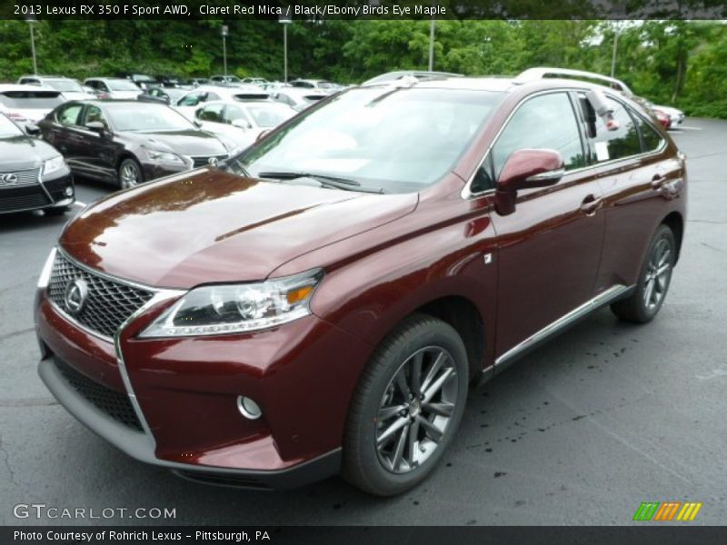 Claret Red Mica / Black/Ebony Birds Eye Maple 2013 Lexus RX 350 F Sport AWD