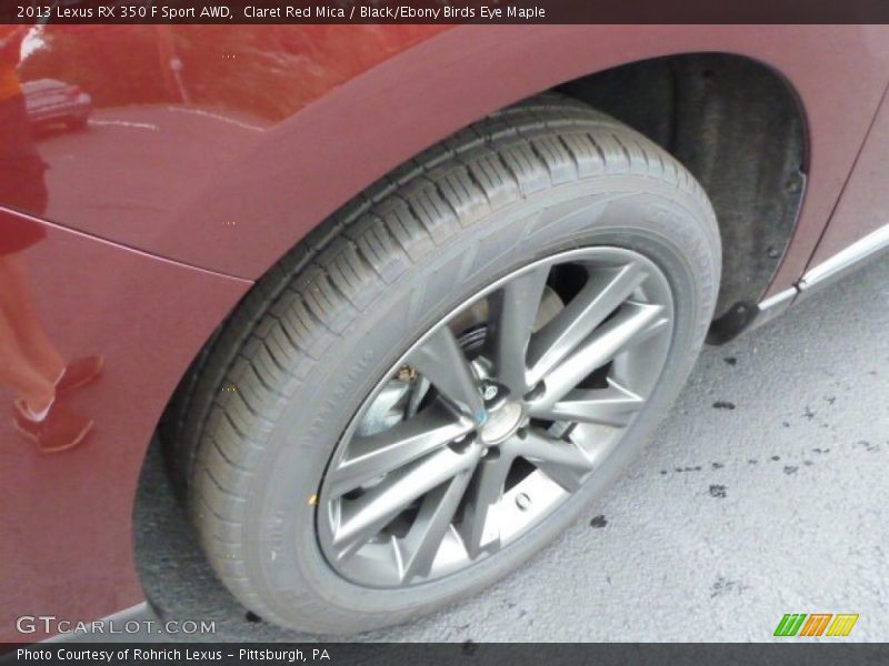 Claret Red Mica / Black/Ebony Birds Eye Maple 2013 Lexus RX 350 F Sport AWD