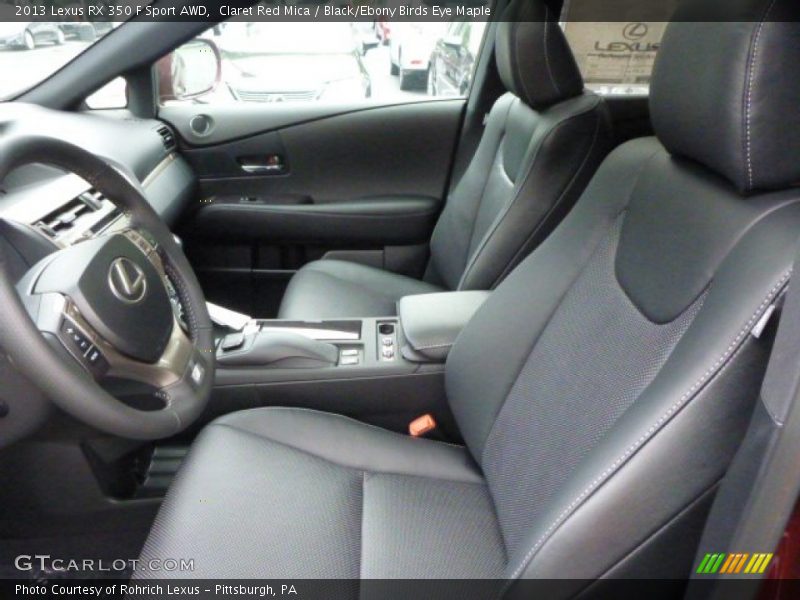 Claret Red Mica / Black/Ebony Birds Eye Maple 2013 Lexus RX 350 F Sport AWD