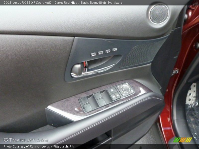 Claret Red Mica / Black/Ebony Birds Eye Maple 2013 Lexus RX 350 F Sport AWD