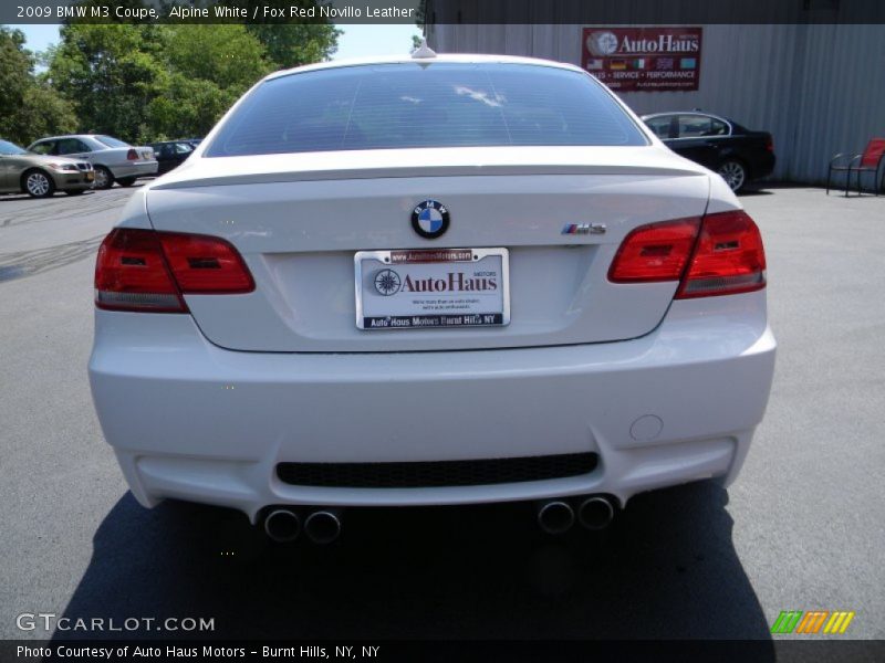 Alpine White / Fox Red Novillo Leather 2009 BMW M3 Coupe