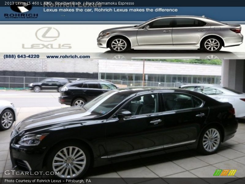 Obsidian Black / Black/Shimamoku Espresso 2013 Lexus LS 460 L AWD