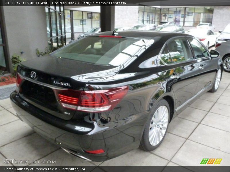 Obsidian Black / Black/Shimamoku Espresso 2013 Lexus LS 460 L AWD