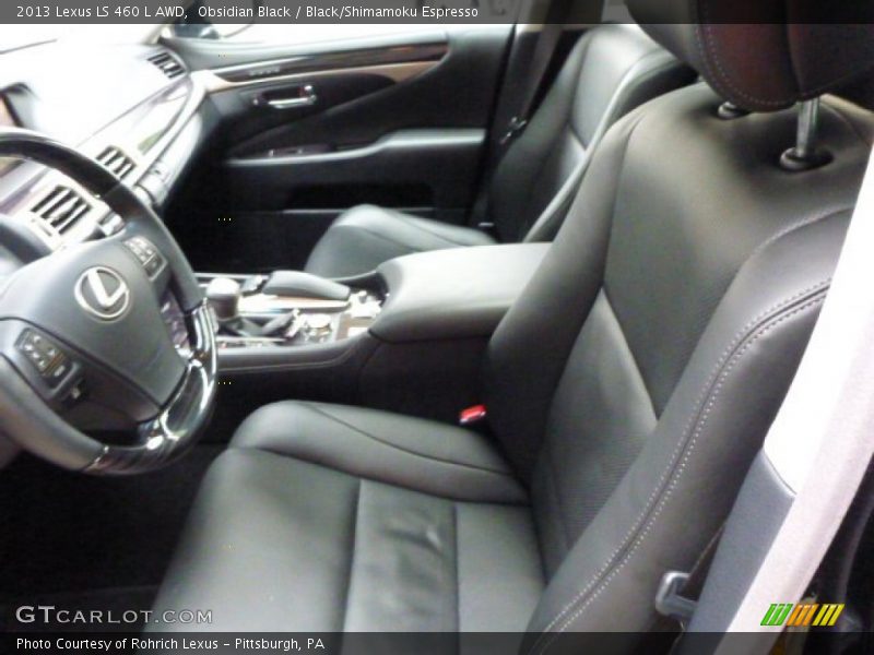 Obsidian Black / Black/Shimamoku Espresso 2013 Lexus LS 460 L AWD