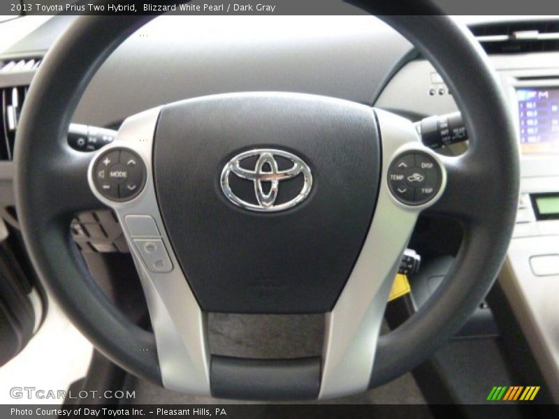 Blizzard White Pearl / Dark Gray 2013 Toyota Prius Two Hybrid