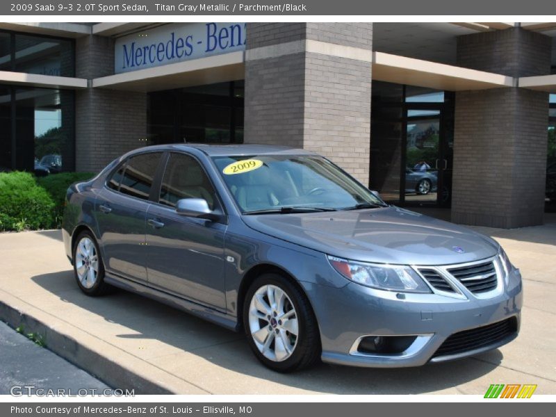 Titan Gray Metallic / Parchment/Black 2009 Saab 9-3 2.0T Sport Sedan