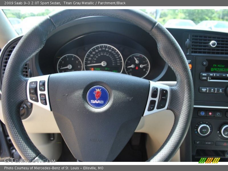 Titan Gray Metallic / Parchment/Black 2009 Saab 9-3 2.0T Sport Sedan