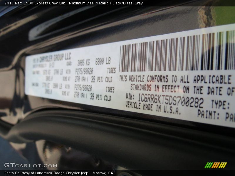 Maximum Steel Metallic / Black/Diesel Gray 2013 Ram 1500 Express Crew Cab