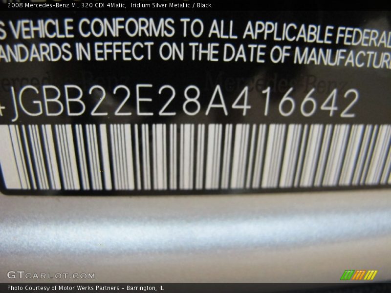 Iridium Silver Metallic / Black 2008 Mercedes-Benz ML 320 CDI 4Matic