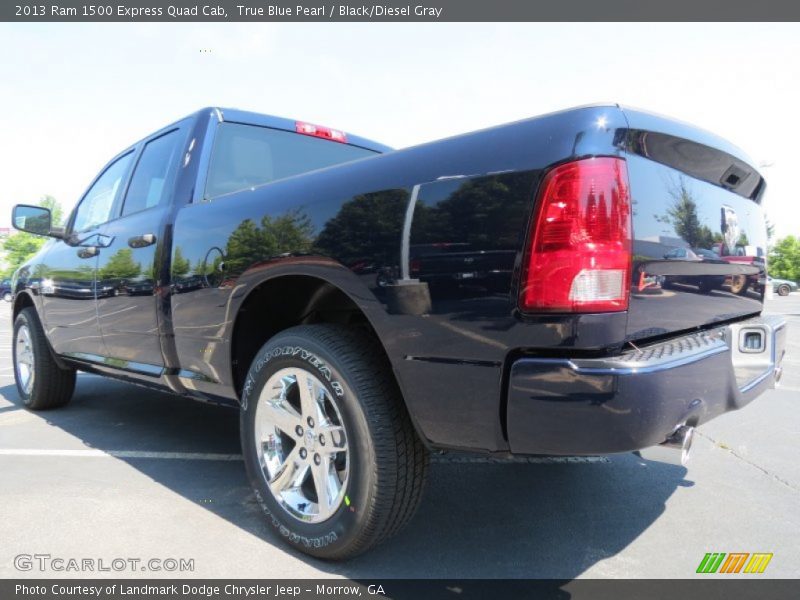 True Blue Pearl / Black/Diesel Gray 2013 Ram 1500 Express Quad Cab