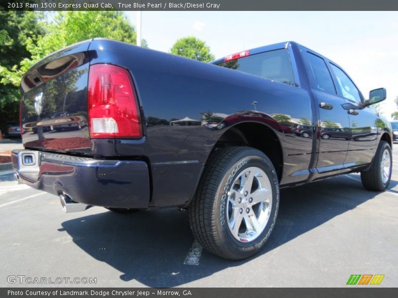 True Blue Pearl / Black/Diesel Gray 2013 Ram 1500 Express Quad Cab