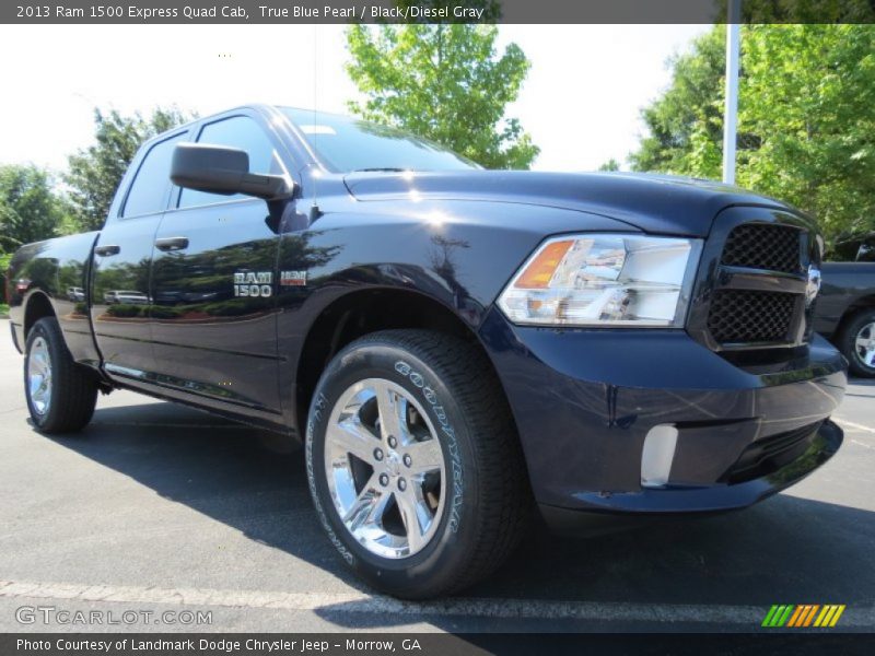 True Blue Pearl / Black/Diesel Gray 2013 Ram 1500 Express Quad Cab
