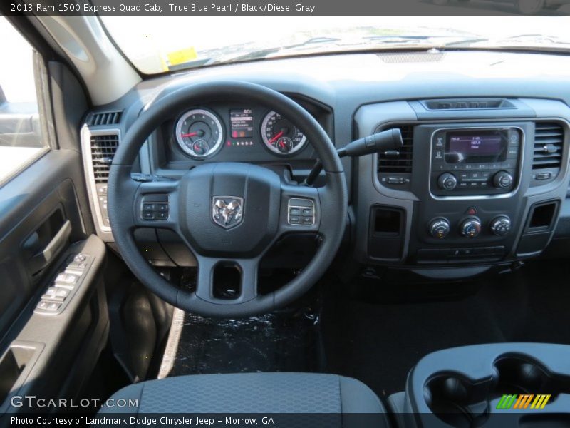 True Blue Pearl / Black/Diesel Gray 2013 Ram 1500 Express Quad Cab