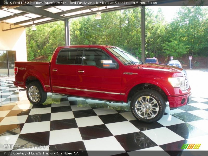 Red Candy Metallic / Medium Stone Leather/Sienna Brown 2010 Ford F150 Platinum SuperCrew 4x4