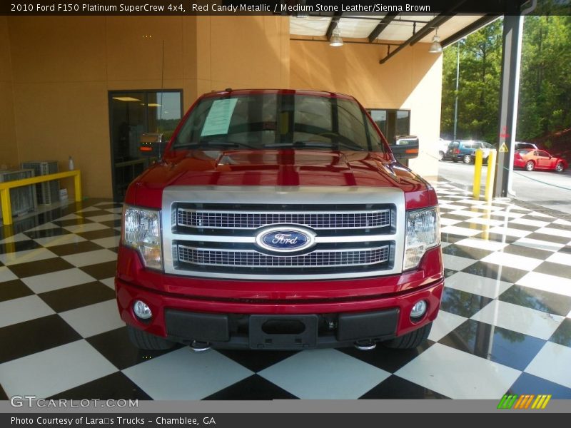 Red Candy Metallic / Medium Stone Leather/Sienna Brown 2010 Ford F150 Platinum SuperCrew 4x4