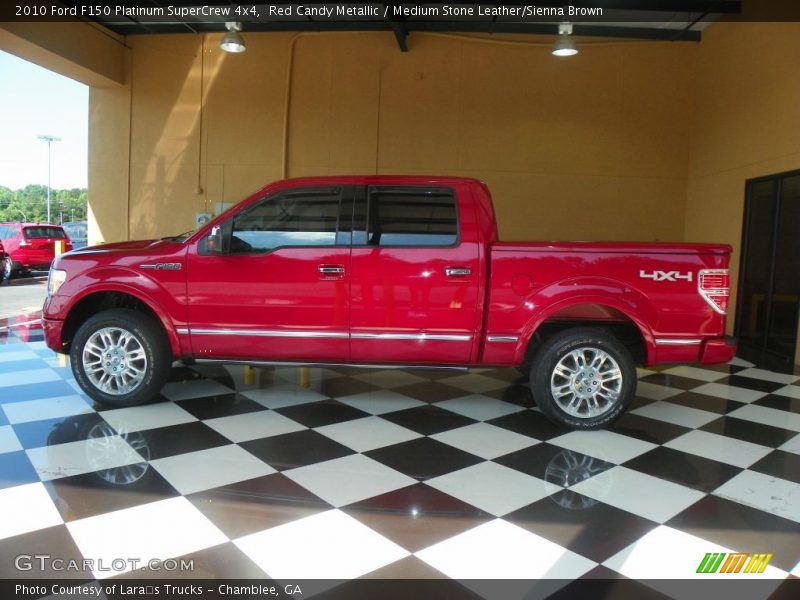 Red Candy Metallic / Medium Stone Leather/Sienna Brown 2010 Ford F150 Platinum SuperCrew 4x4