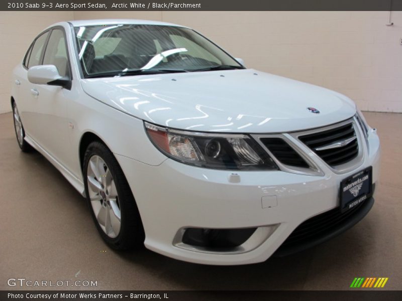 Arctic White / Black/Parchment 2010 Saab 9-3 Aero Sport Sedan