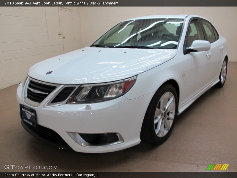 Arctic White / Black/Parchment 2010 Saab 9-3 Aero Sport Sedan